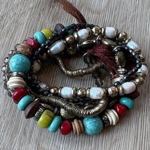 Lucky brand Multicolor Beaded Bracelet Set of 6